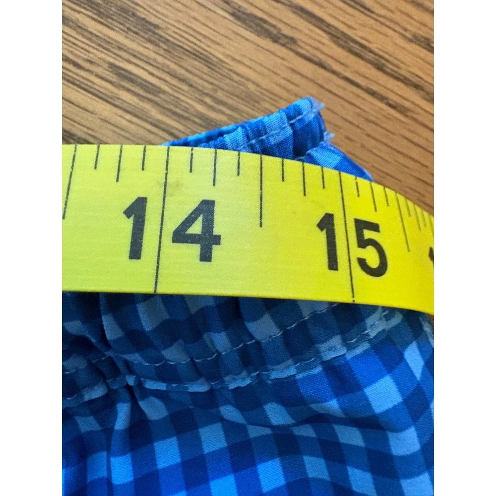 Vineyard Vines Mens Blue Gingham American Flag Whale Swim Trunks Size M